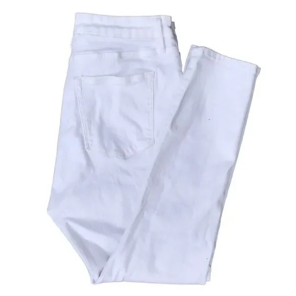 Good American GOOD LEGS CROPPED JEANS Skinny Stretch White Size 15/33 Inseam 27" - Picture 2 of 8